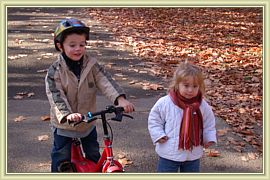 velo dans les feuilles
