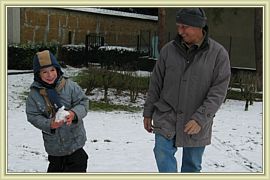 partie de boules de neige