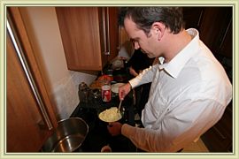 fondue en preparation